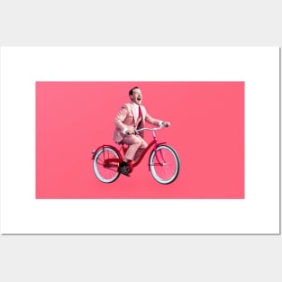 Pee Wee Herman art, pink background Posters and Art